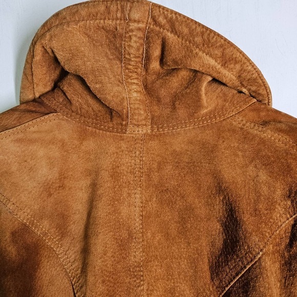 Vintage FoxRun Suede Leather Sherpa Lined Coat‎ S Brown Tapered - Picture 11 of 16